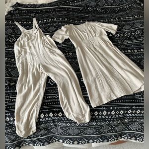 Cream Universal Threads jumper and Cream Orange Dress